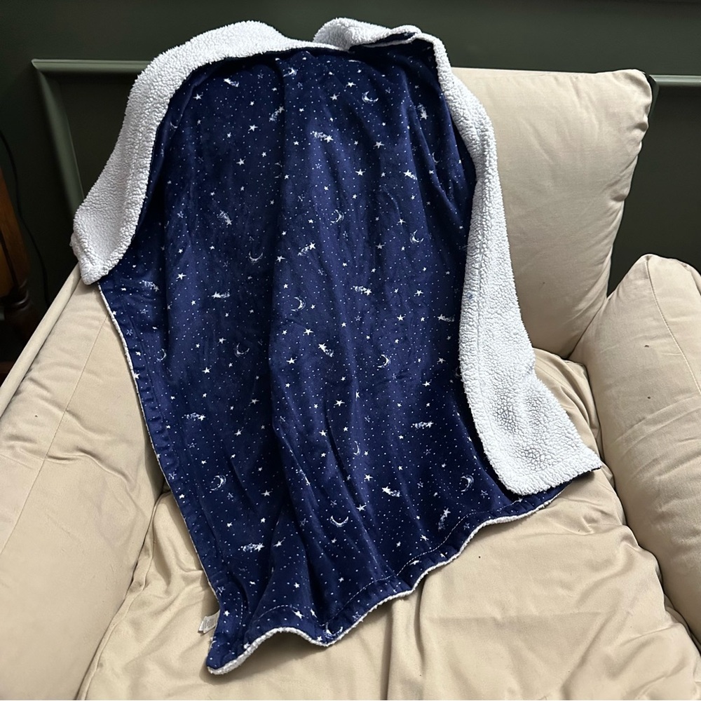 Yoga Sprout Baby Outer Space Mink & Faux Shearling Plush Blanket